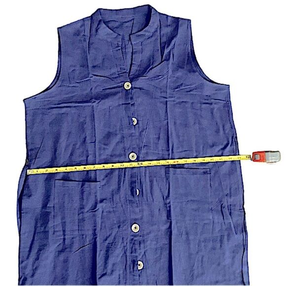 Shirt Dress Womens XXL New Buttoned Belted Sleeveless with Pockets Classic - Picture 6 of 10